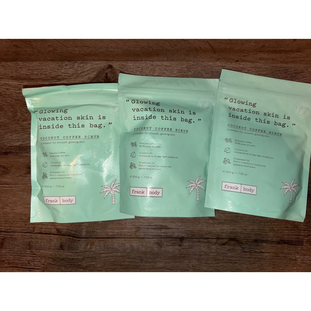 Frank Body Coconut Coffee Scrub 200g Lot of 3 Exfoliating Natural Skincare body